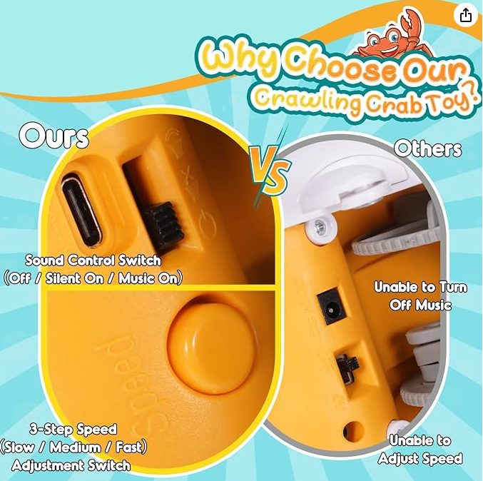 Crabe interactif lumineux et musical
