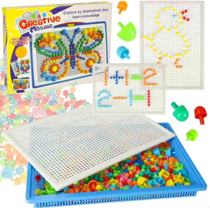 Jeu Créatif Mosaïque à Picots / Champignons – Tableau Pédagogique Enfant (Motricité & Pixel Art)