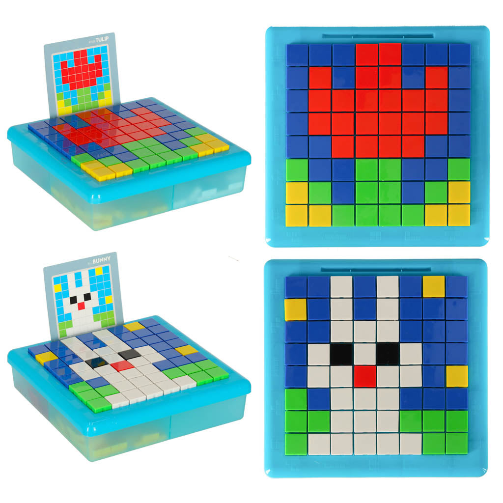 Jeu Éducatif de Logique et Mosaïque Carreaux – Puzzle Pixel Art Montessori (175 Pièces & Cartes Modèles)